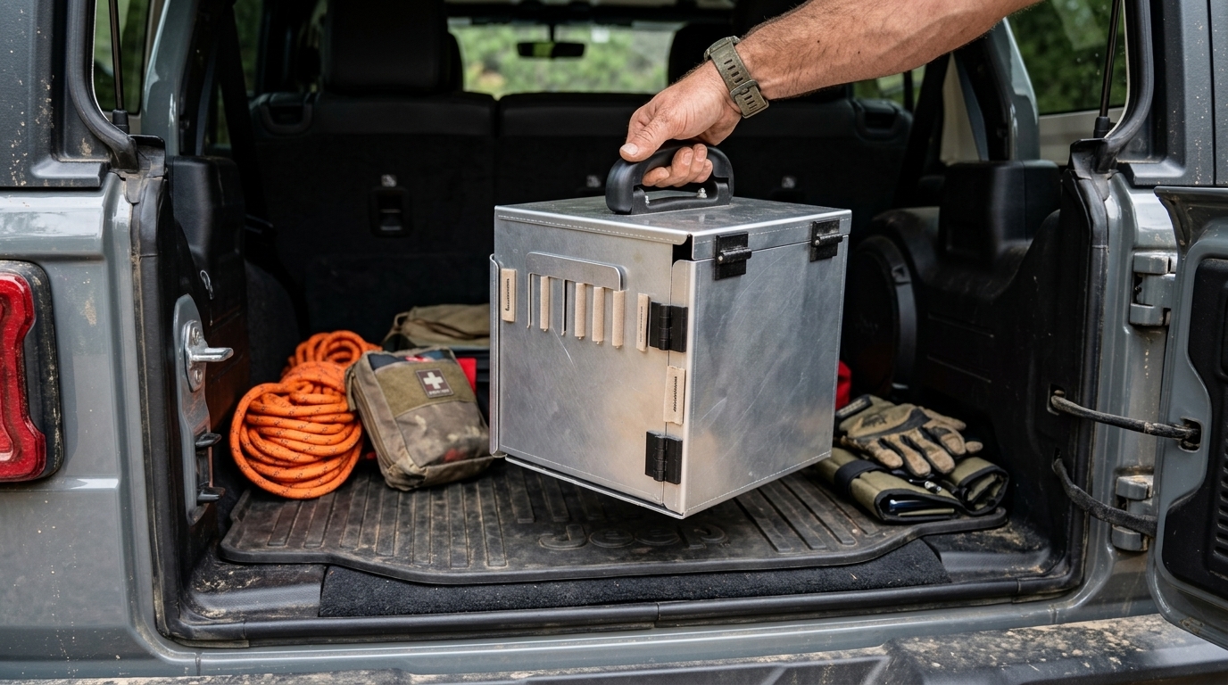 Kitchen Cube being loaded into vehicle