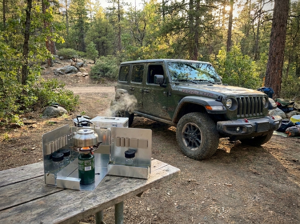 Kitchen Cube cooking system in the forest